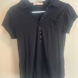 No Boundaries Black Button Down Shirt with Classic Collar